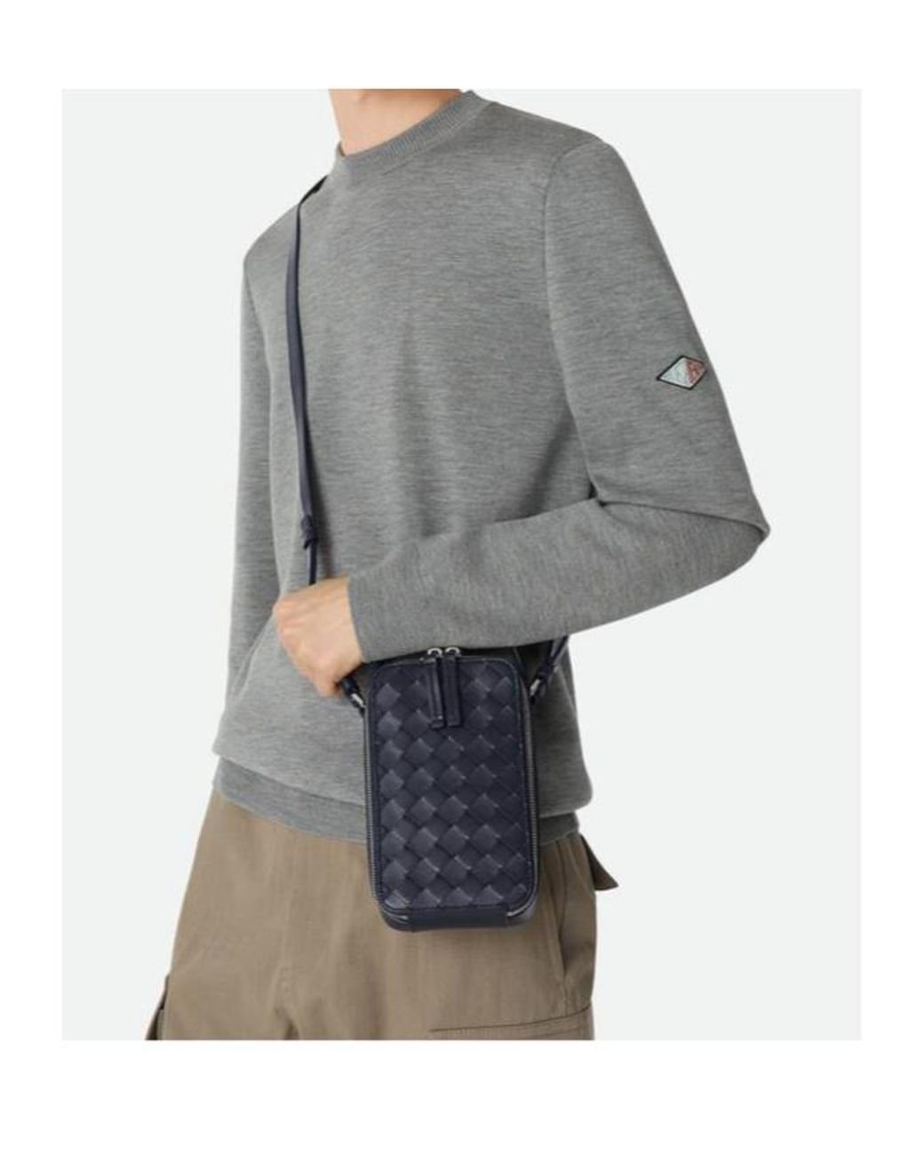 Bottega Veneta Blue Getaway Phone Pouch for men