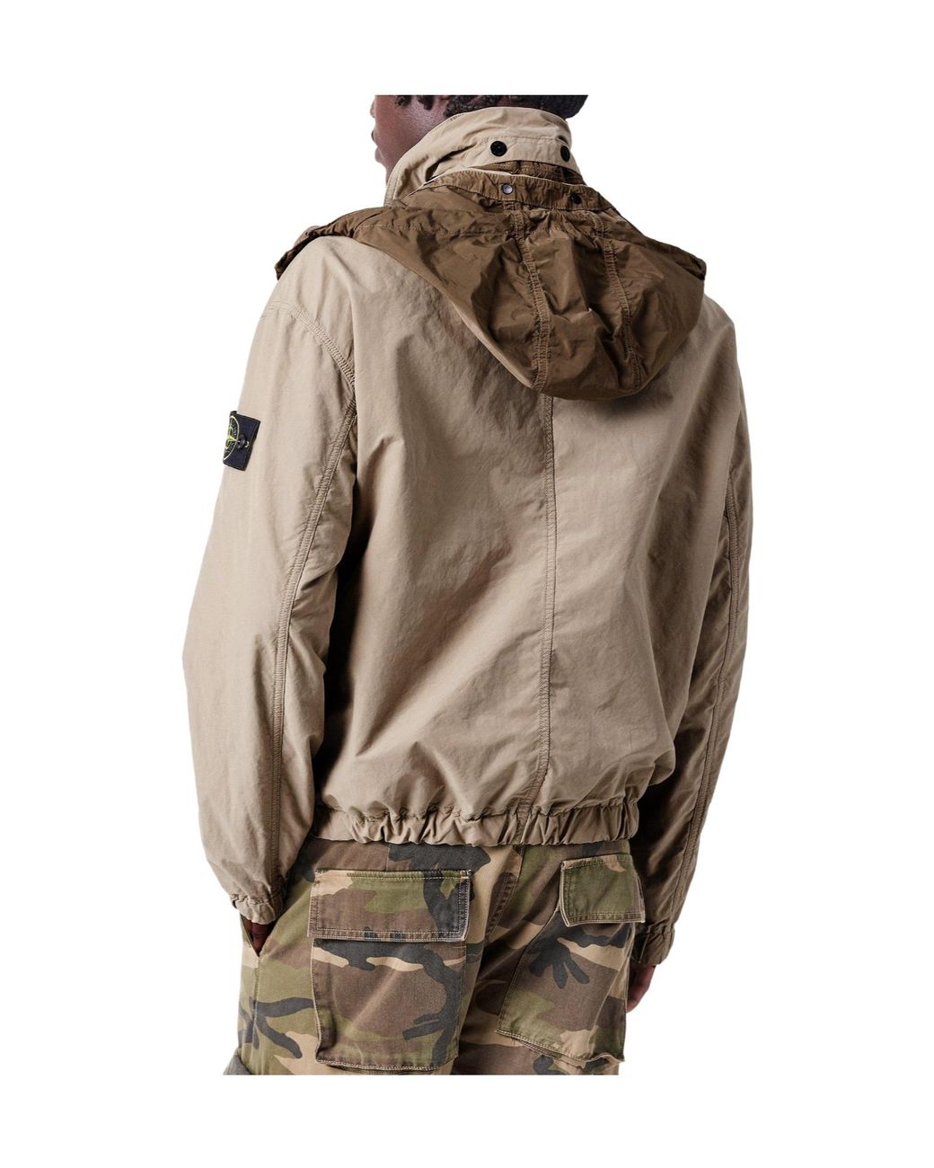 Stone Island Natural Stand-Collar Zip-Up Jacket for men