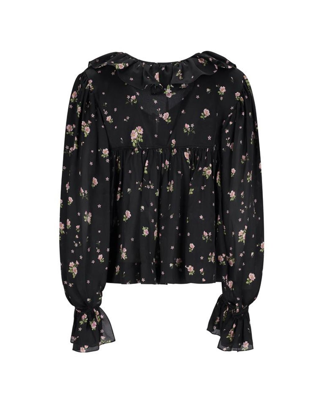 Chloé Black Maxi Top With Ruffles