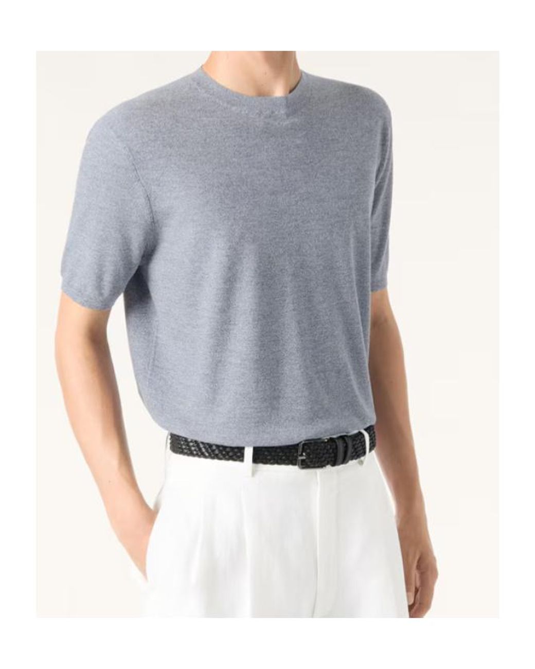 Loro Piana Blue Tartana Crewneck for men