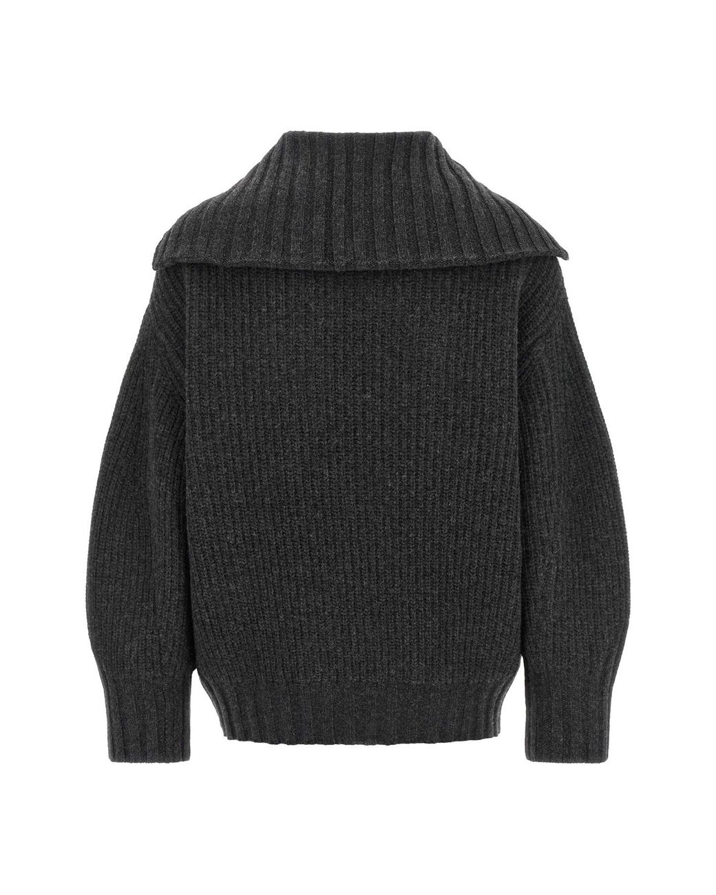 The Attico Black The Zip-Collar Knitted Sweater