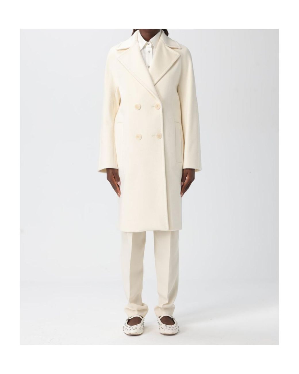 Max Mara Natural Studio Agenda Double-Breasted Long Coat