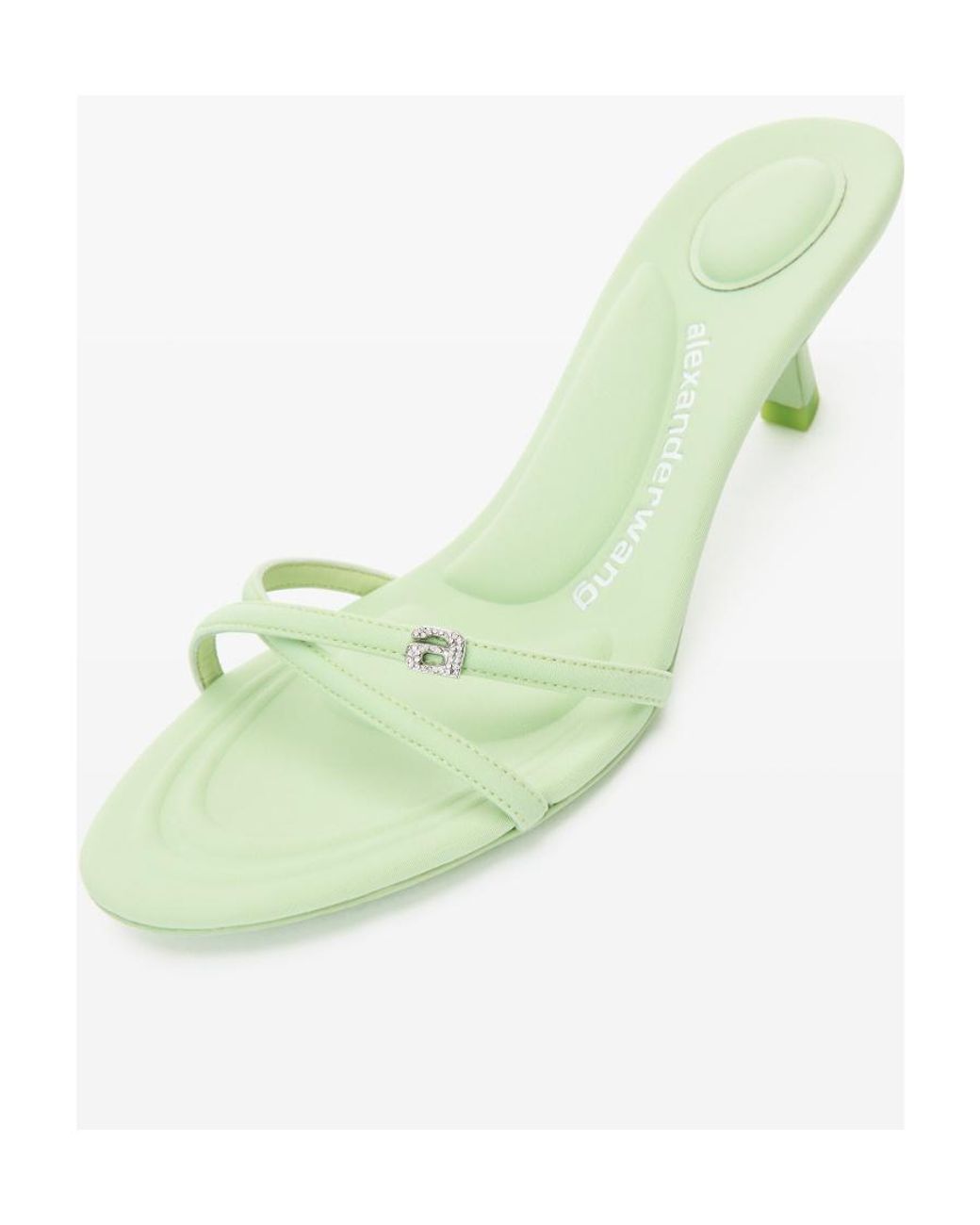 Alexander Wang Green Logo High-Heeled Slippers