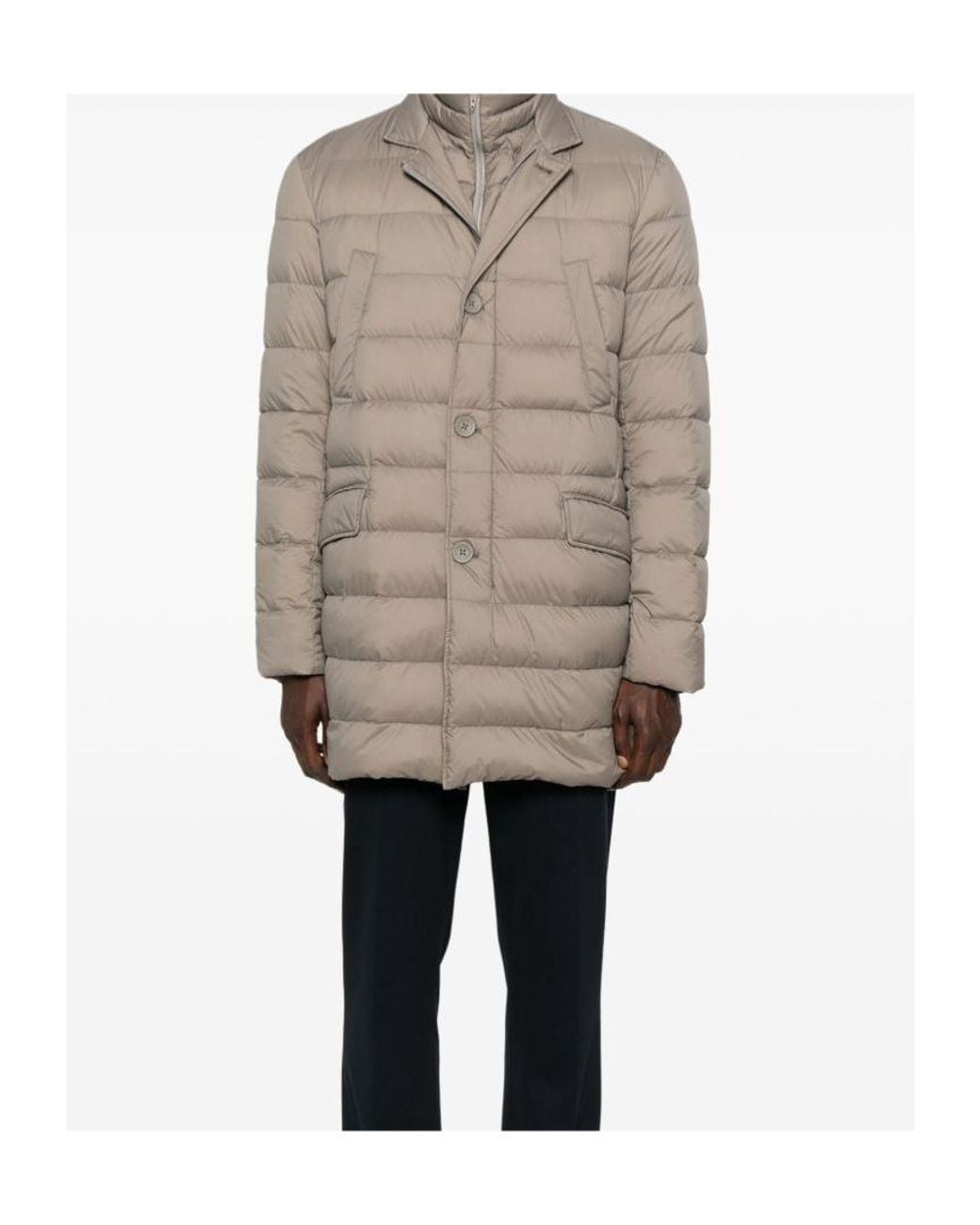 Herno Gray Quilted Down Coat for men