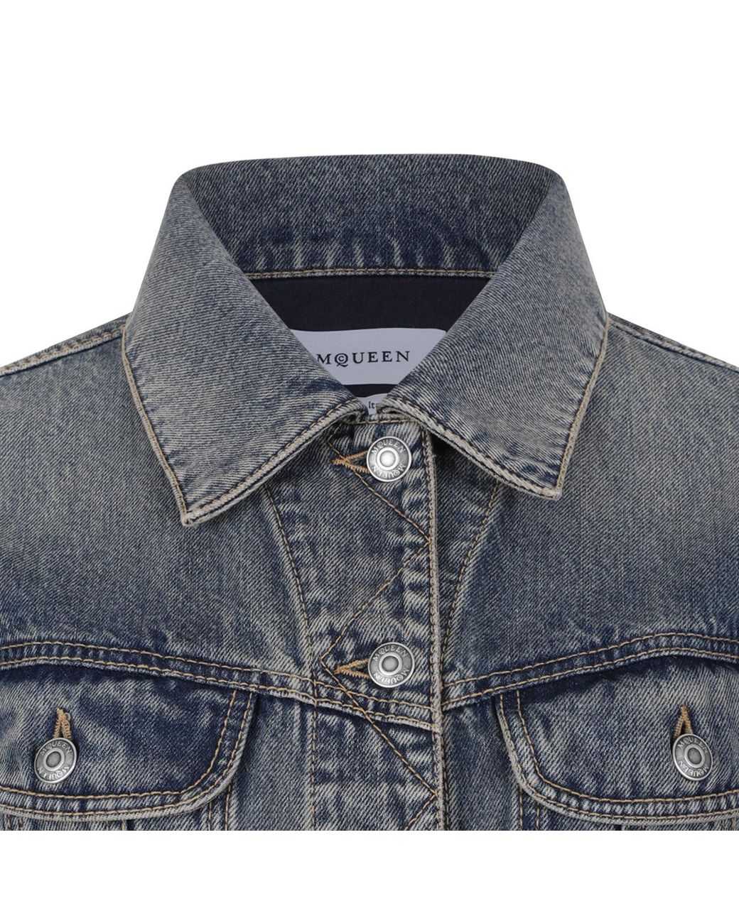 McQueen Gray Buttoned Denim Jacket