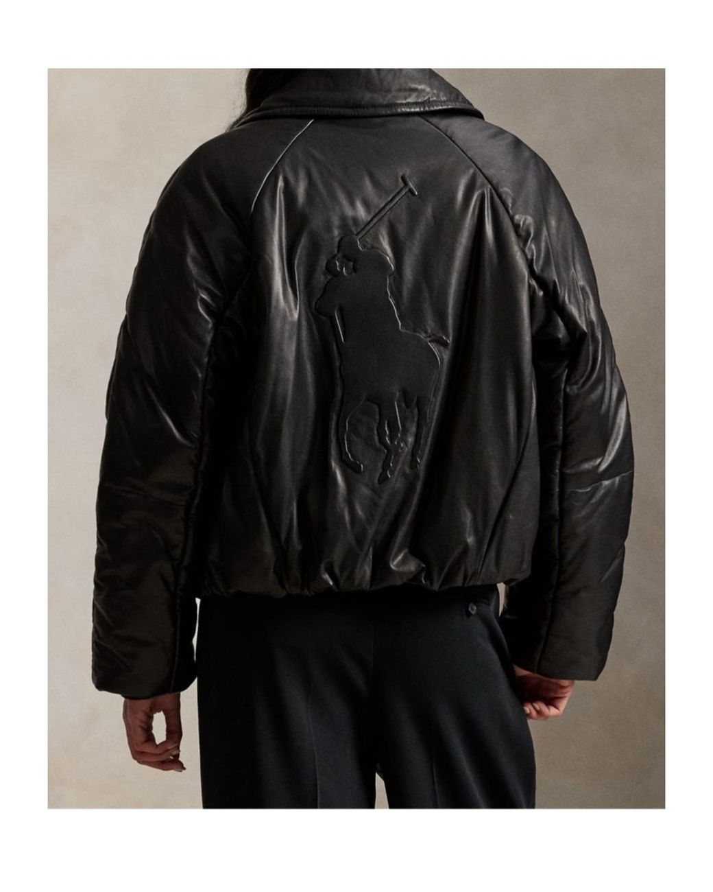 Polo Ralph Lauren Black Bomber Leather Jacket