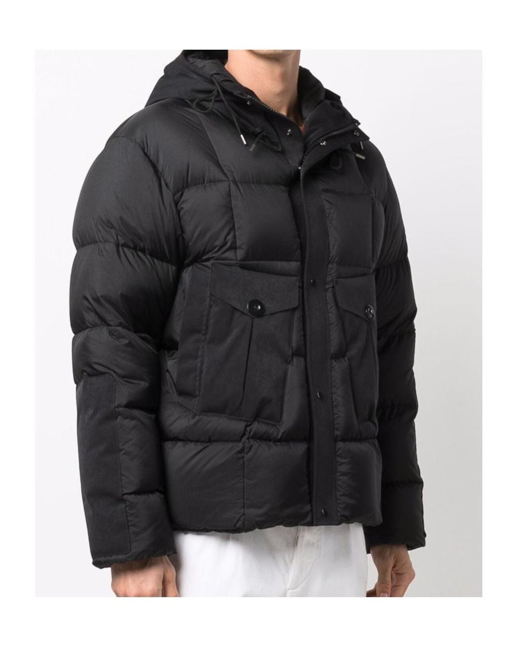 C P Company Black Hooded Padded Jacket for men