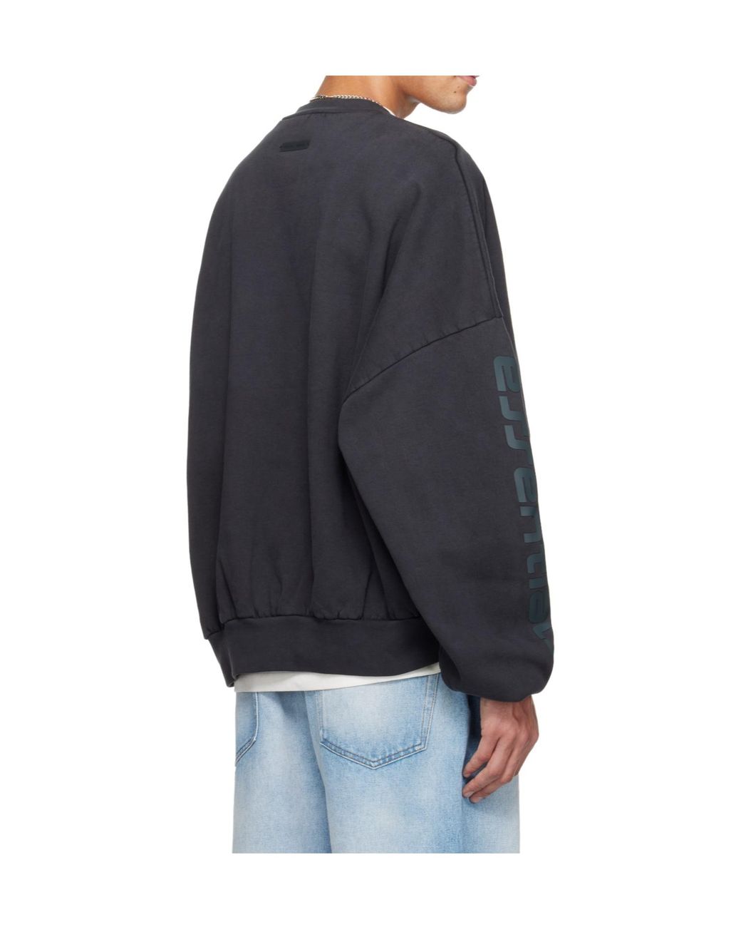 Fear Of God Black Los Angeles Heavy Fleece Cropped Sweatshirt for men