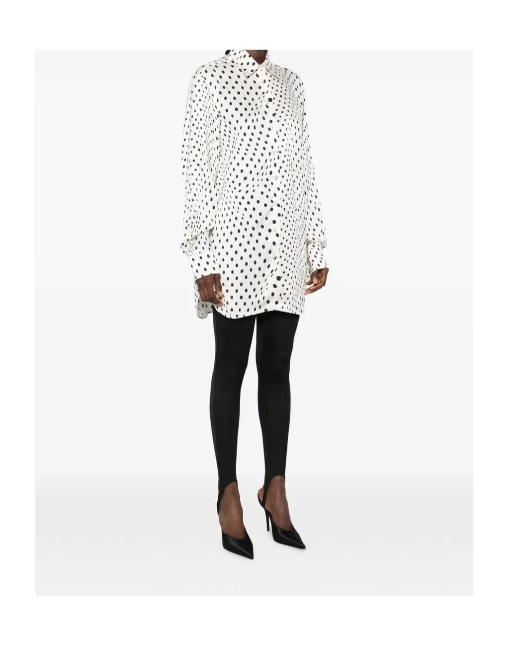 Stella McCartney White Polka-Dot Long-Sleeve Shirt