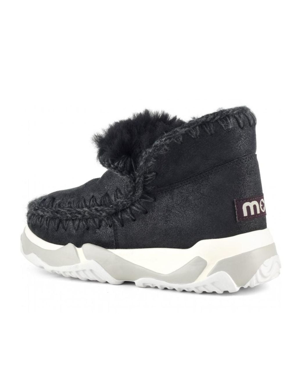 Mou Blue Eskimo Hand-Crochet Stitch Trainers