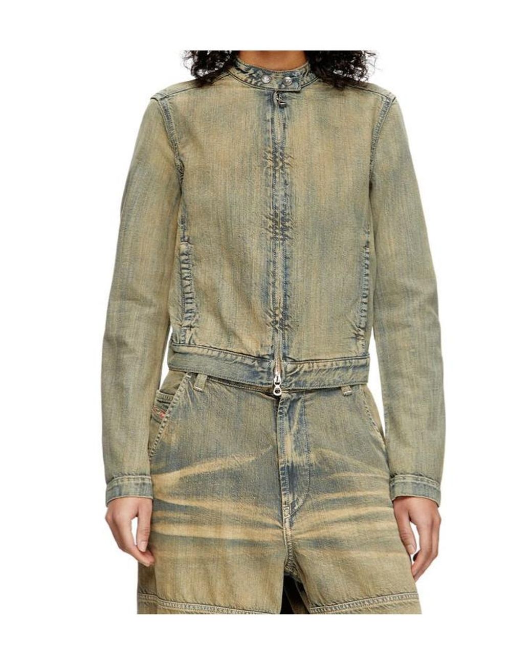 DIESEL Green De-Mornin Zip-Up Jacket