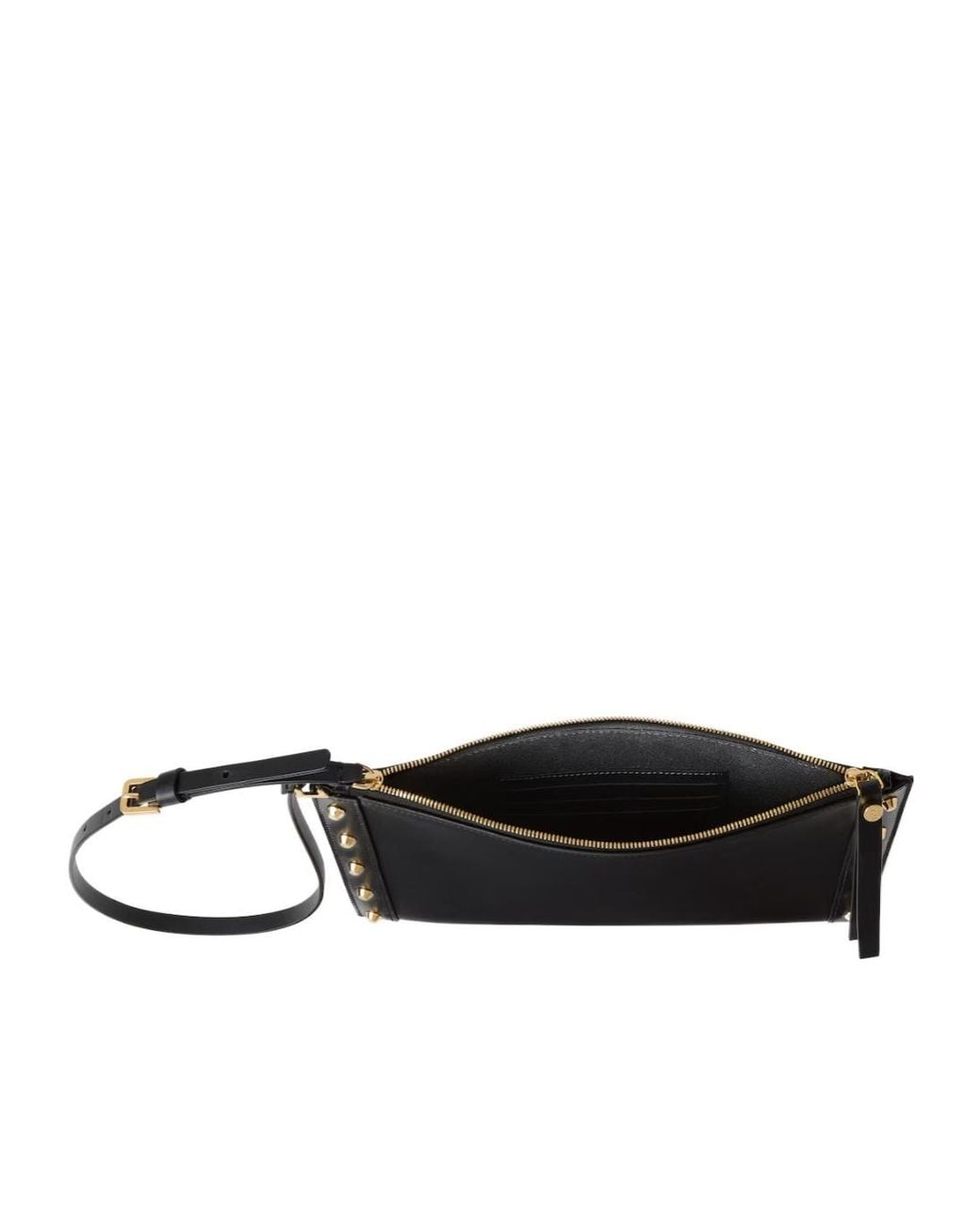 Fendi Black Nappa Leather Pouch With Studs