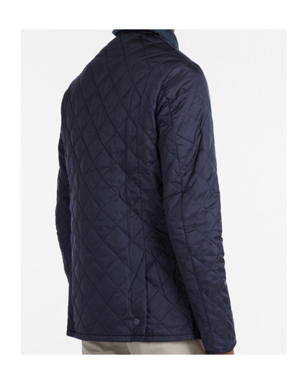 Barbour Blue Quilted Long-Sleeved Cotton Coat for men