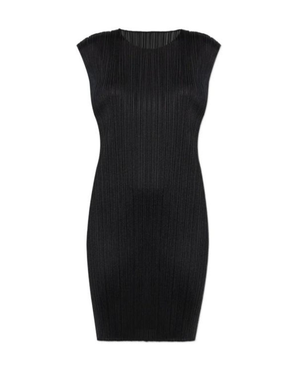 Pleats Please Issey Miyake Black Pleated Mini Dress