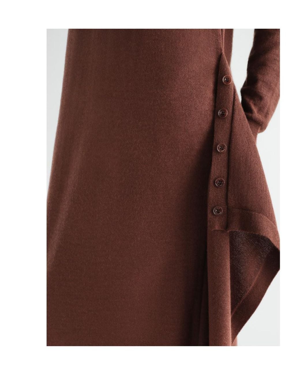Lemaire Brown Buttoned Knitted Dress