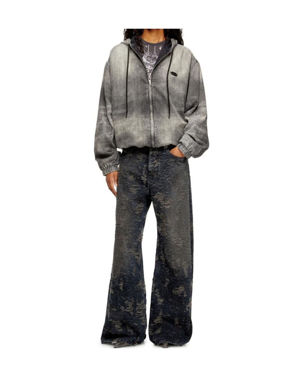 DIESEL Gray D-Offy-S Hooded Jacket for men