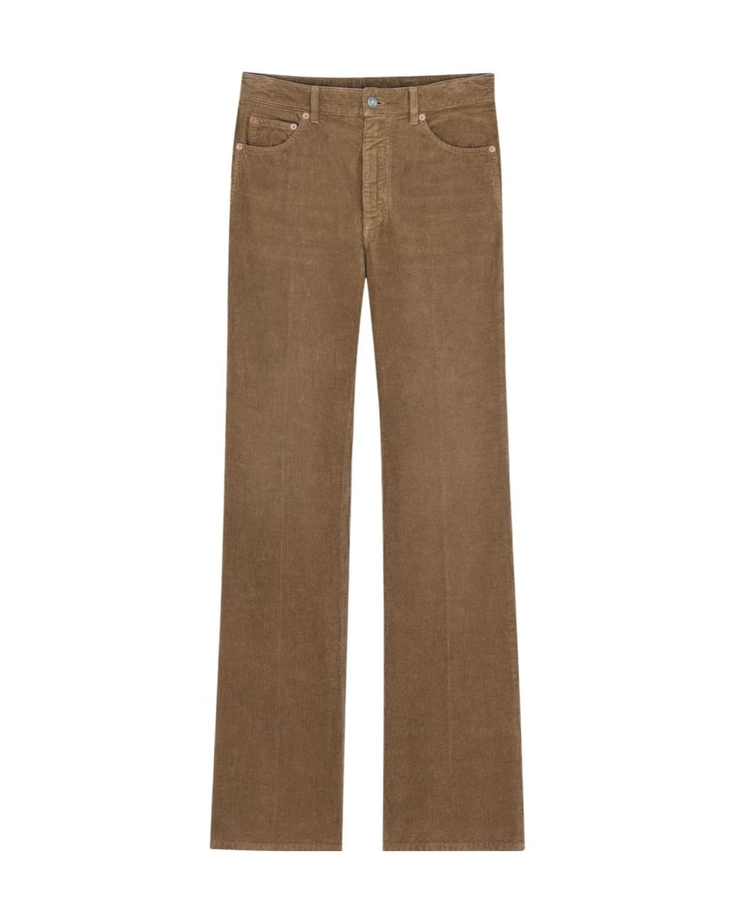 Saint Laurent Brown High-Waist Corduroy Trousers
