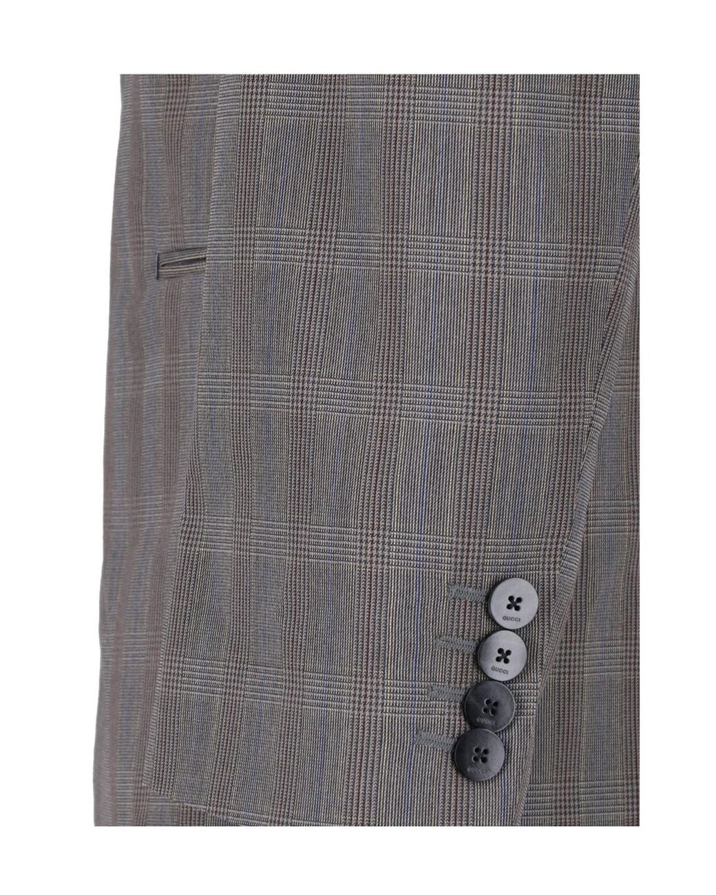 Gucci Gray Prince Of Wales Wool Jacket for men