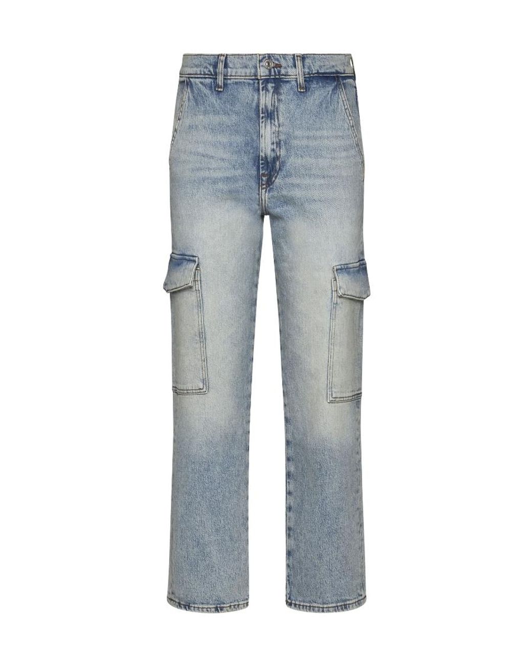 7 For All Mankind Blue Logan Cargo Jeans