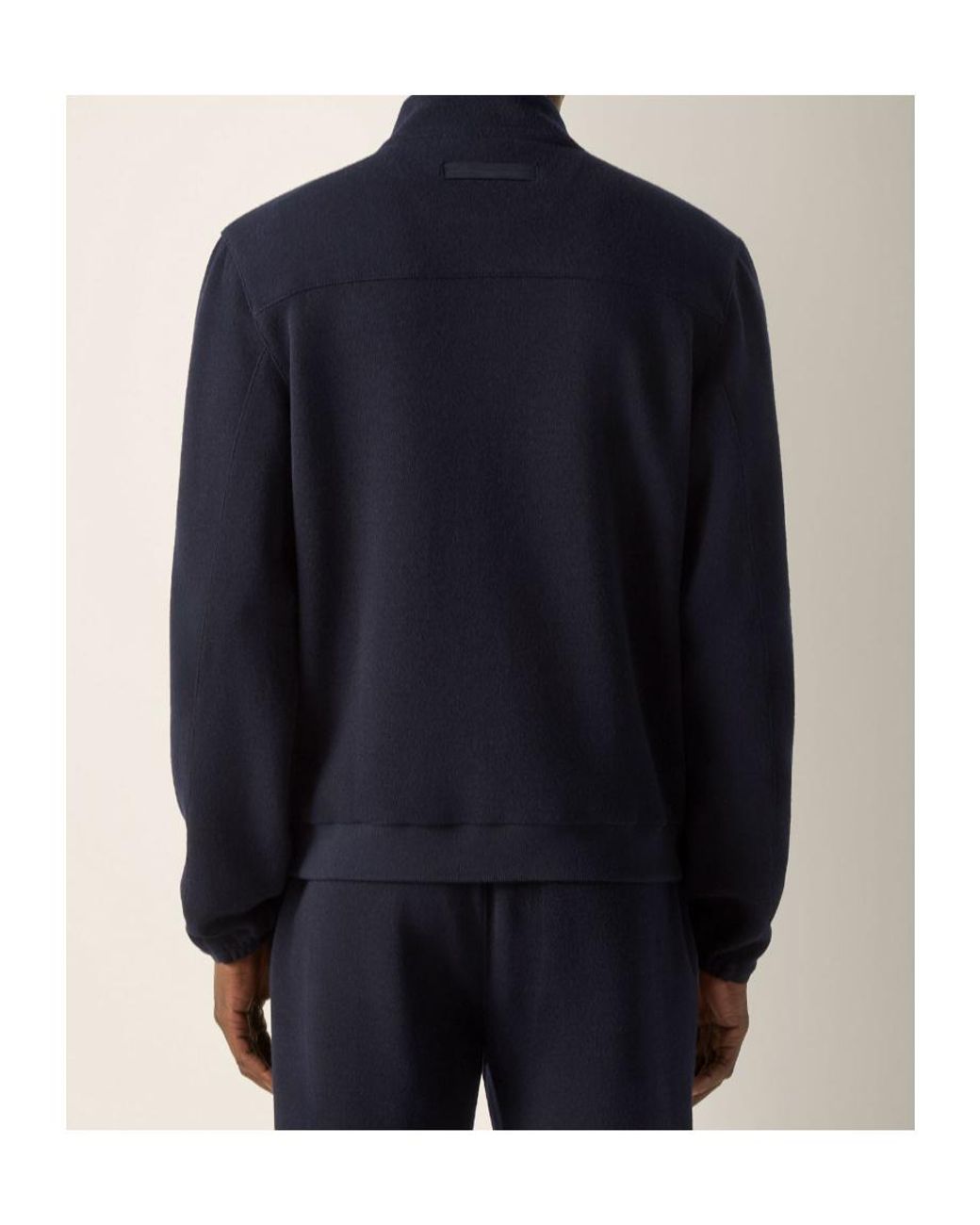 Zegna Blue High Neck Zip-Up Cardigan for men