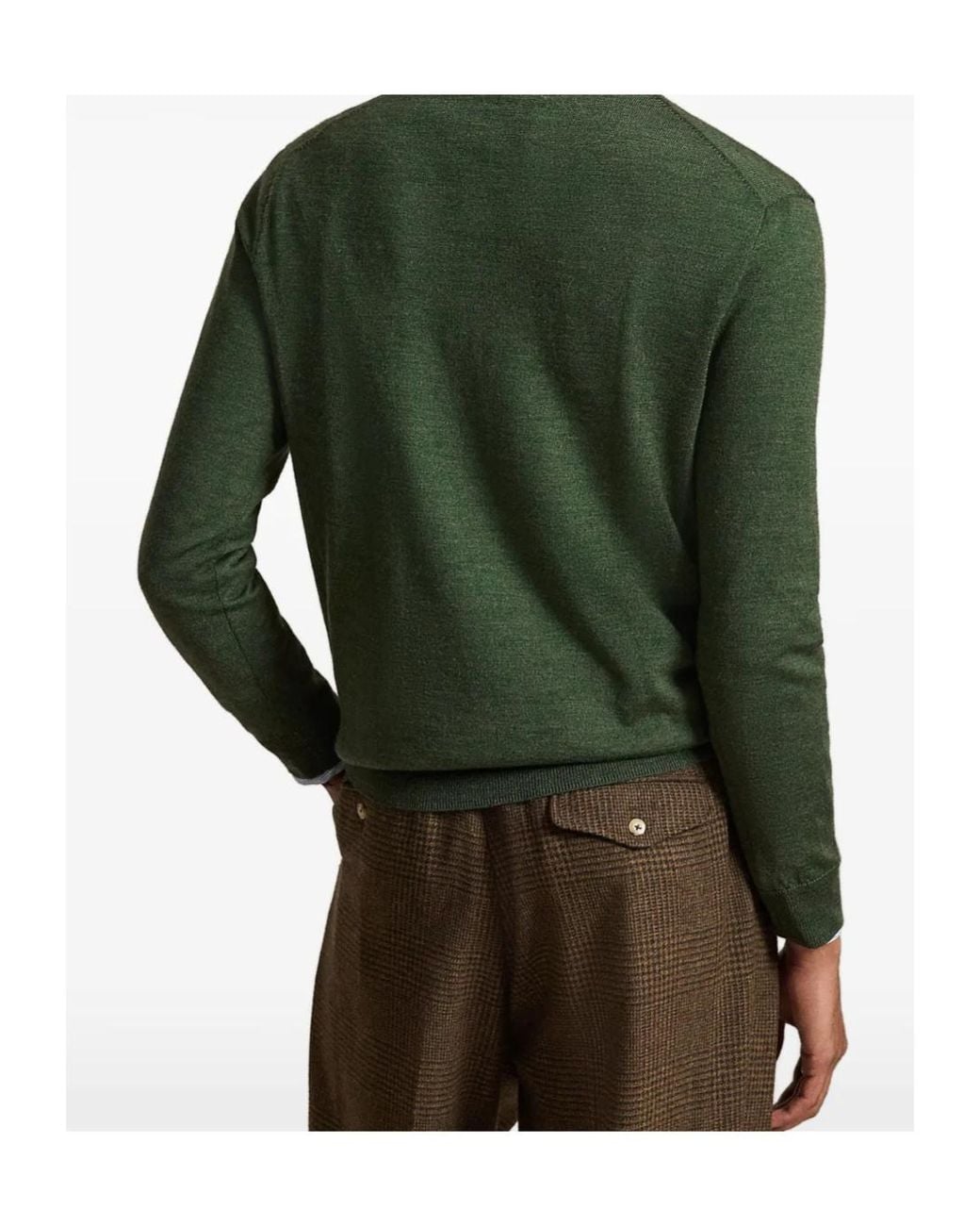Polo Ralph Lauren Green Crew-Neck Knitted Sweater for men