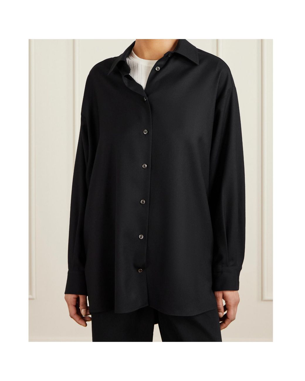 The Row Black Luka Button-Up Shirt