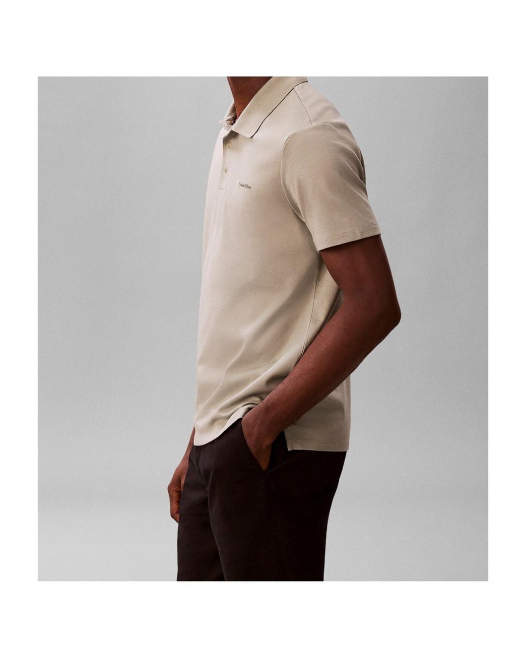 Calvin Klein Gray Shortsleeve Polo Shirt for men