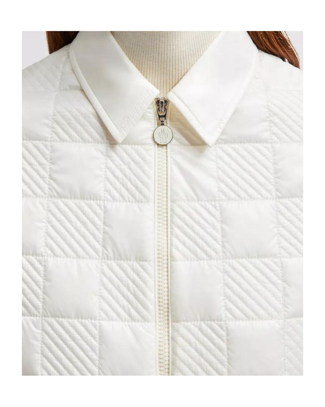 Moncler White Zip-Up Padded Jacket
