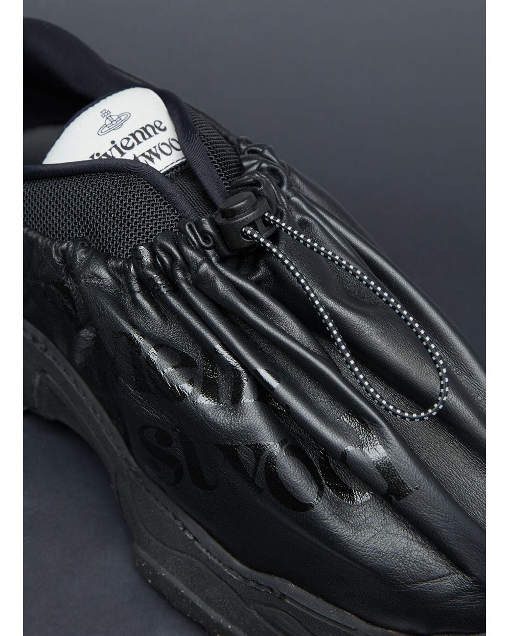 Vivienne Westwood Black Logo-Printed Drawstring Layered Sneakers for men