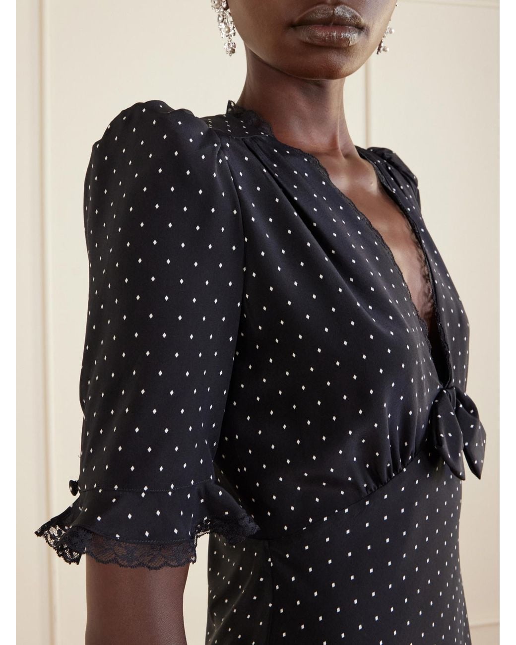 Alessandra Rich Black Silk-Satin Mini Dress