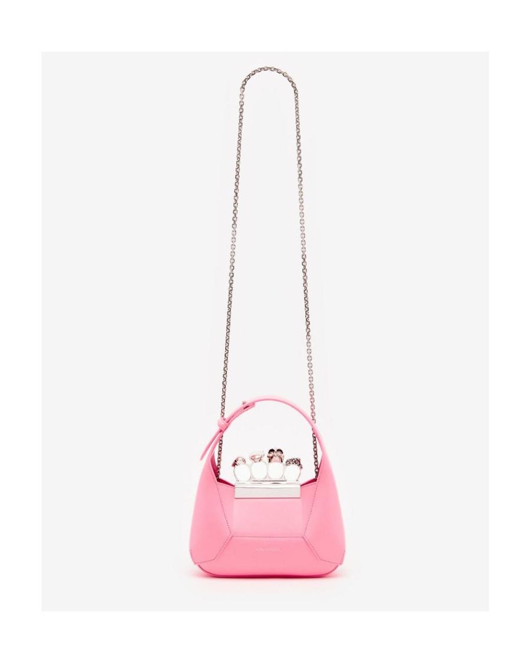 McQueen Pink Jewelled Embellished Mini Toe Bag