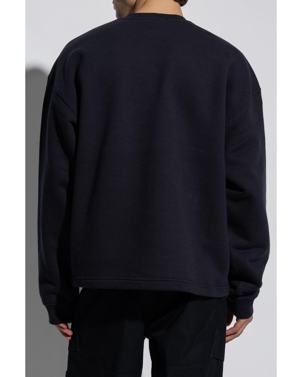 Stone Island Blue Logo-Print Cotton Sweatshirt for men