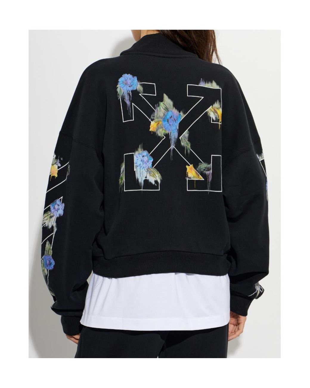 Off-White c/o Virgil Abloh Black Long-Sleeve Zip-Up Sweatshirt