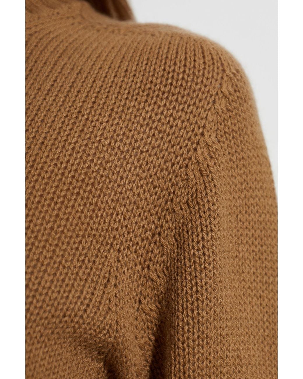 Fabiana Filippi Brown Long-Sleeve High-Neck Sweater
