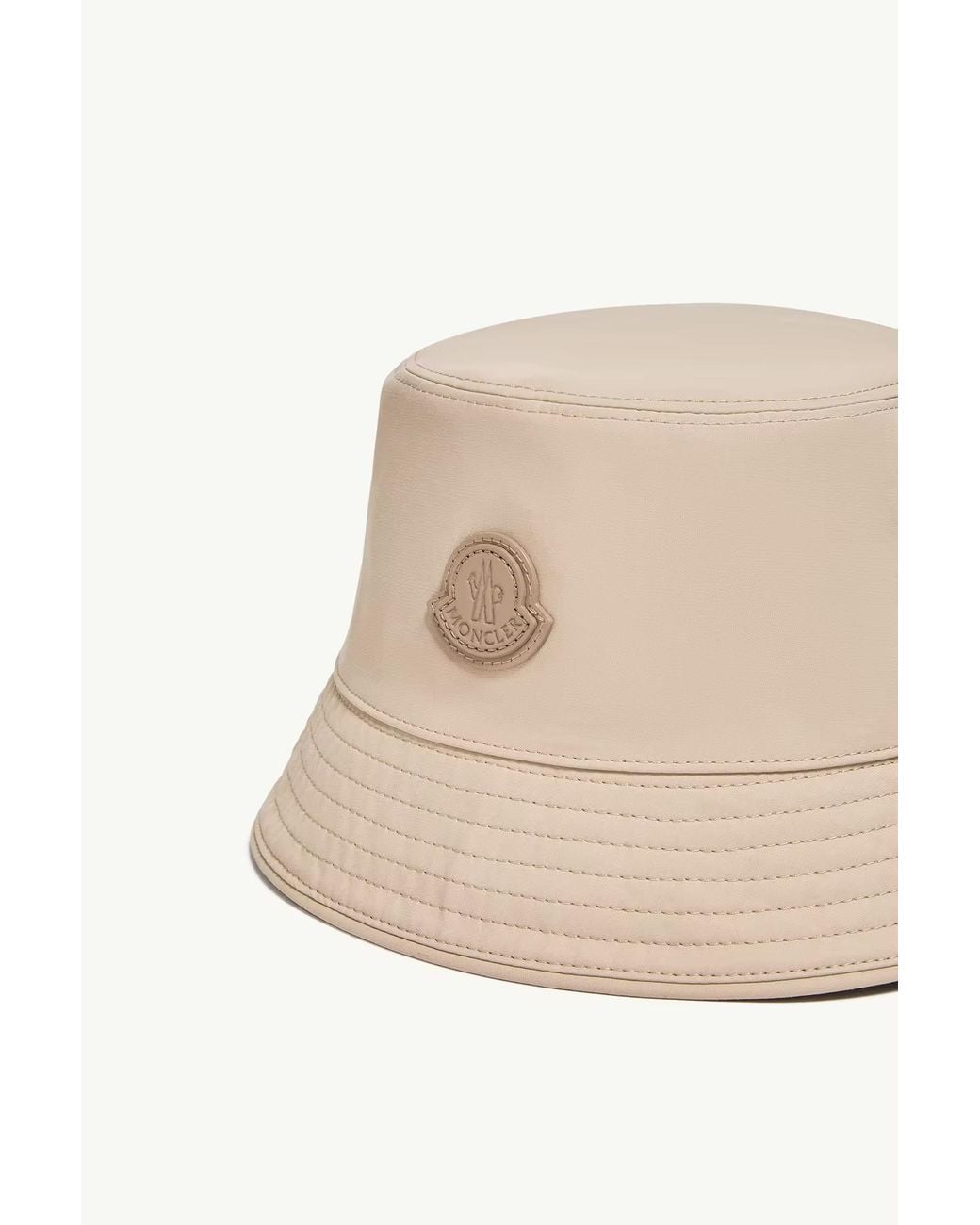 Moncler Natural Logo Patch Bucket Hat for men
