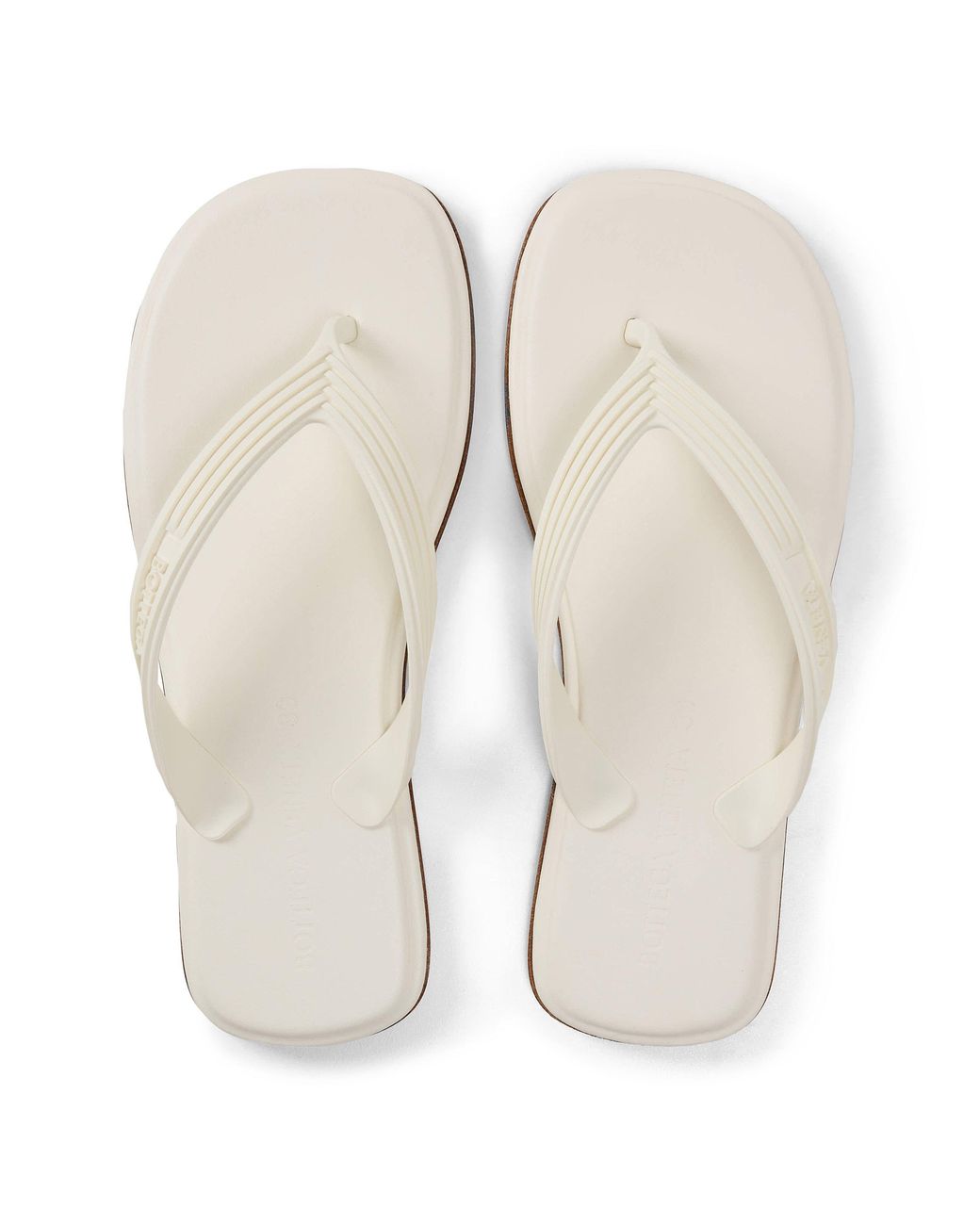 Bottega Veneta White Flat Flip-Flops