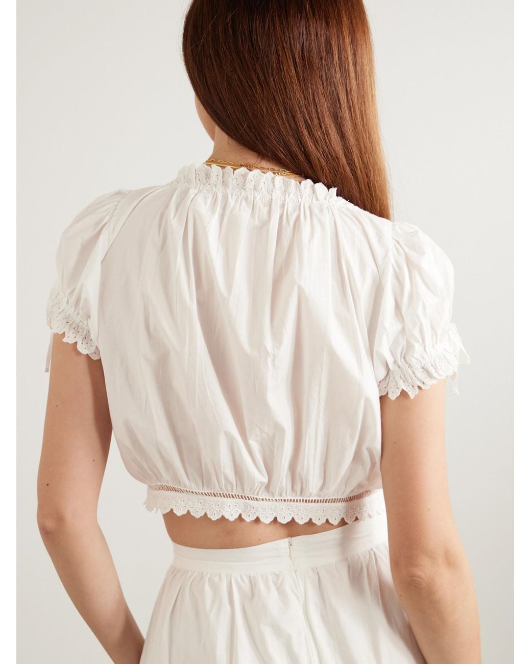 Doen White Broderie Anglaise Organic Cotton Blouse