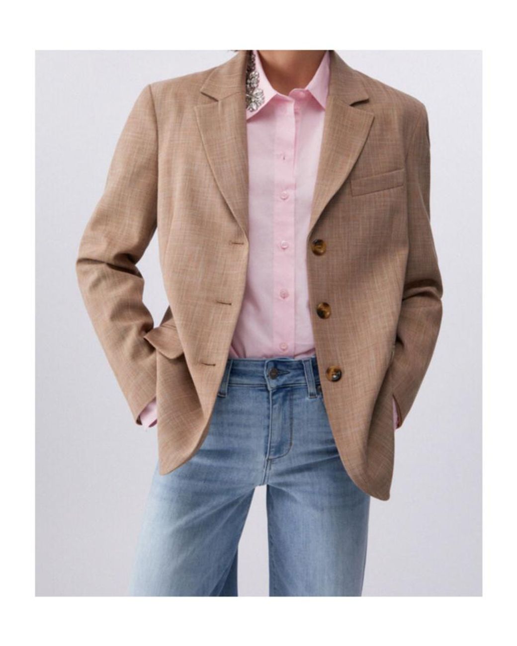 Liu Jo Brown Single Breasted Scarf Blazer
