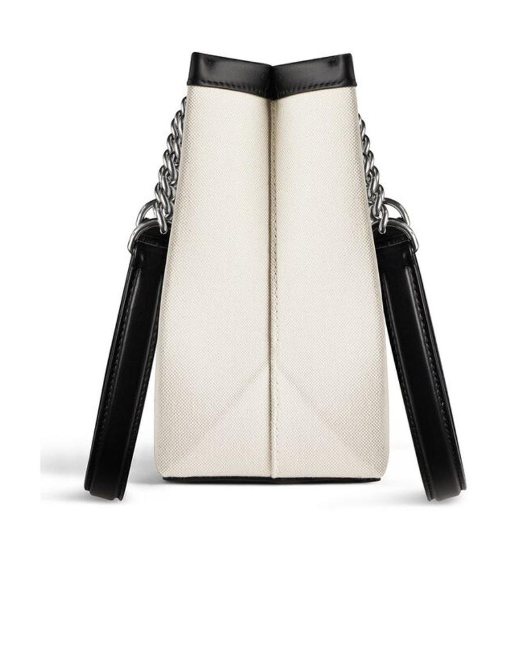 Balenciaga White Paris Logo Printed Squared Small Tote Bag