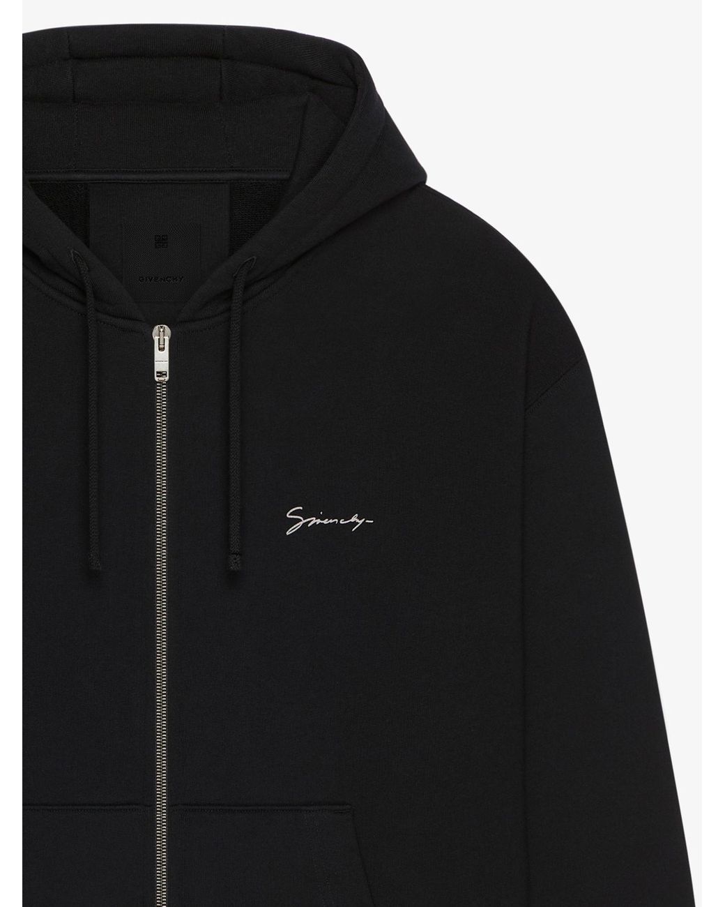 Givenchy Black Hubert Object Printed Zipped Hoodie for men