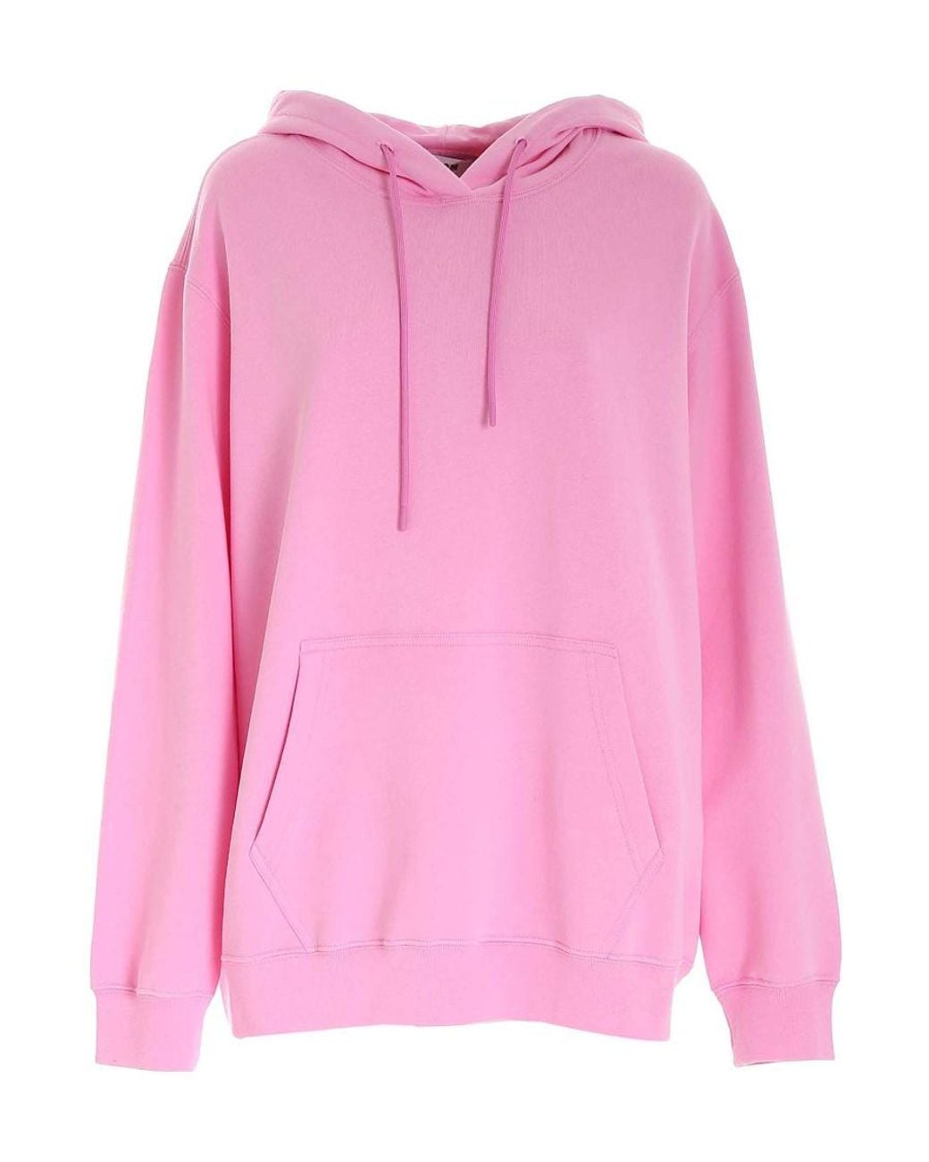 MSGM Pink Oversized Cotton Hoodie