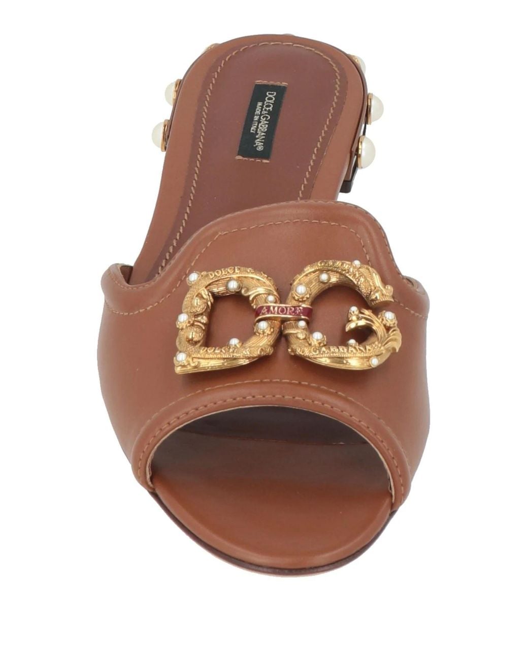 Dolce & Gabbana Brown Minimalist Slippers