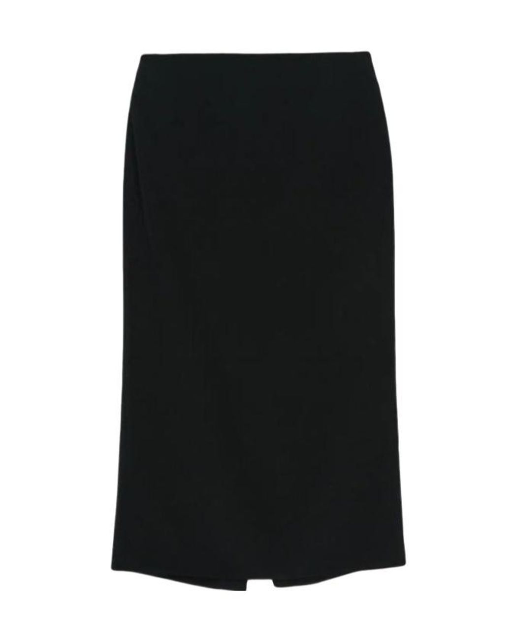 Gabriela Hearst Black Manuela Crepe Midi Skirt