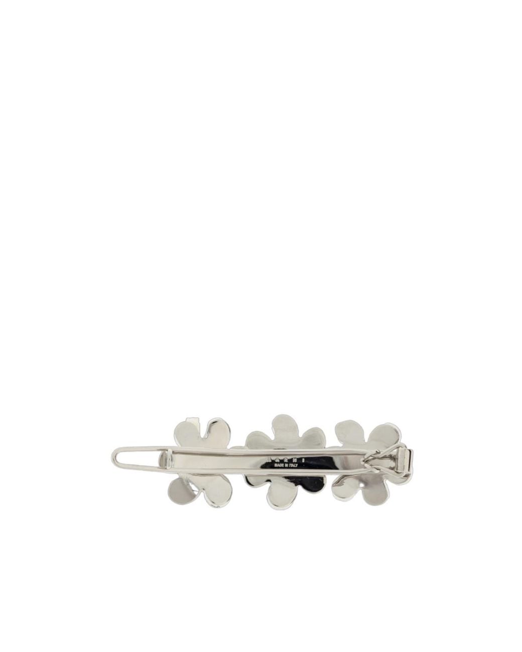 Marni White Floral Embellished Hair Clip