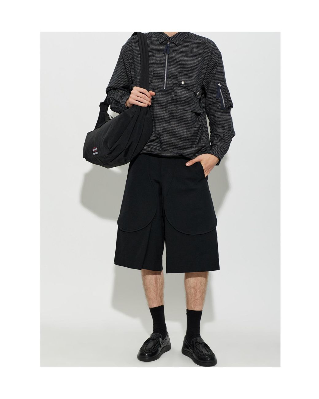 Comme des Garçons Black Belt-Loop Shorts for men