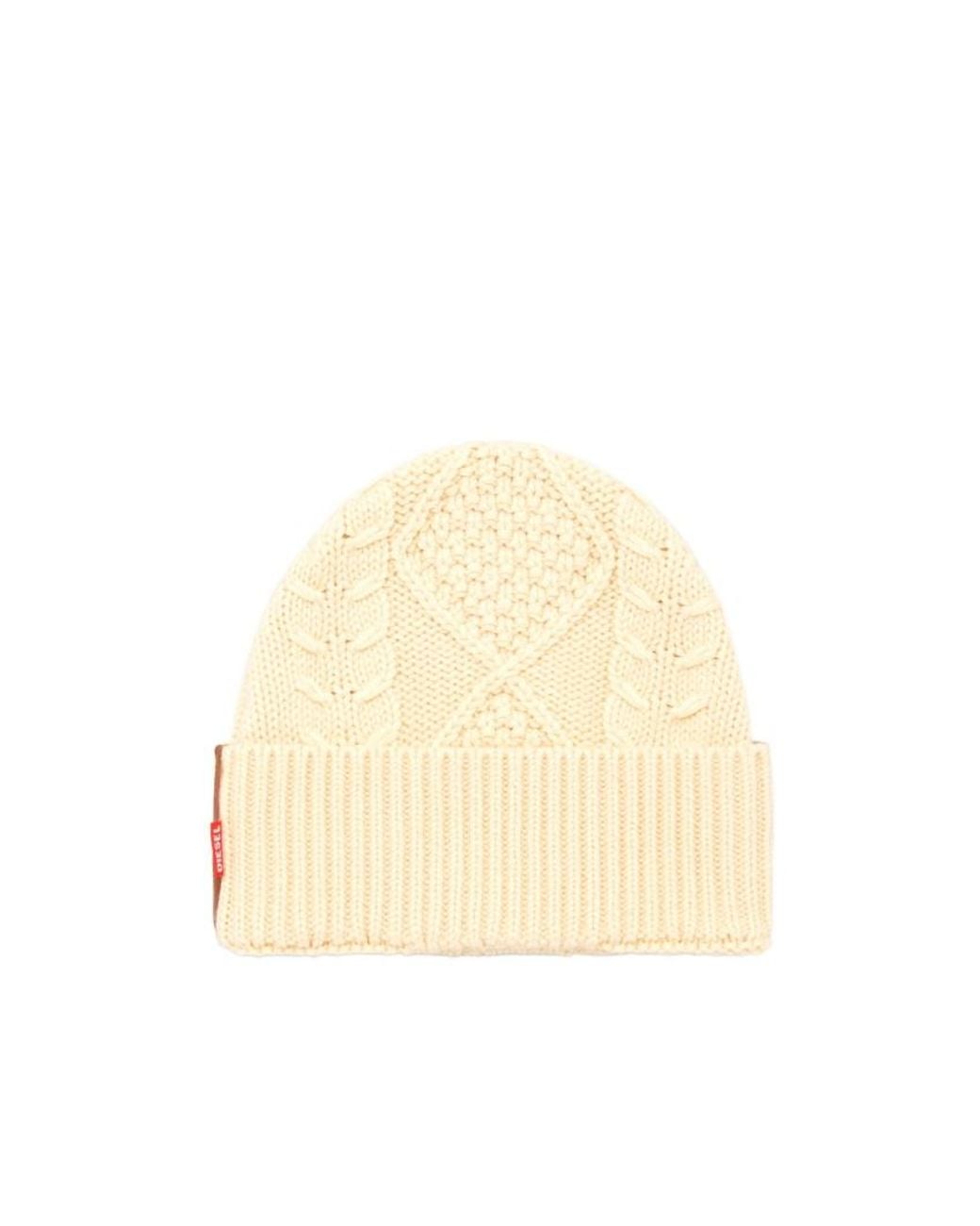 DIESEL Natural K Intello Cable-Knit Beanie for men