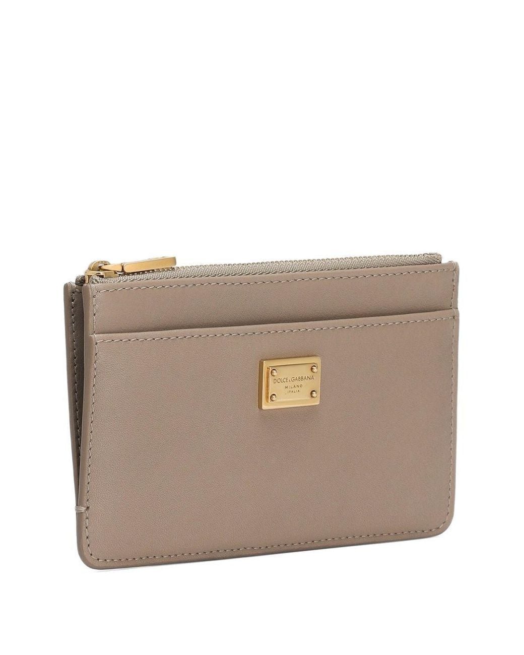 Dolce & Gabbana Gray Leather Card Holder