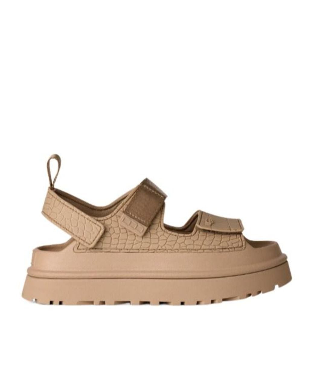 Ugg Brown Goldenglow Embossed Sandals