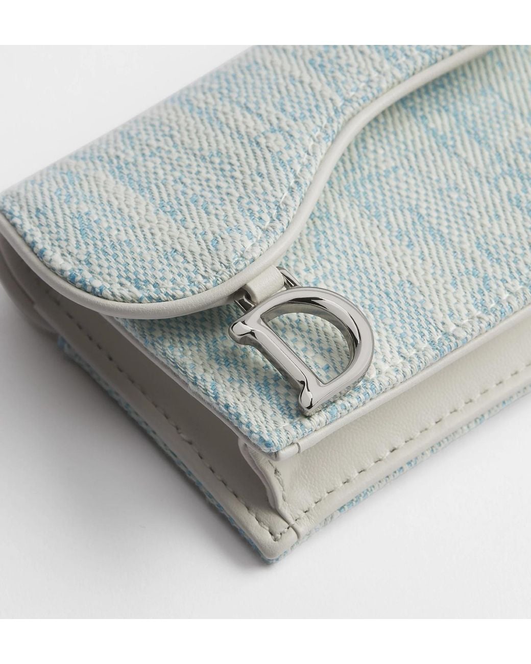 Dior Gray Saddle Bloom Card Holder
