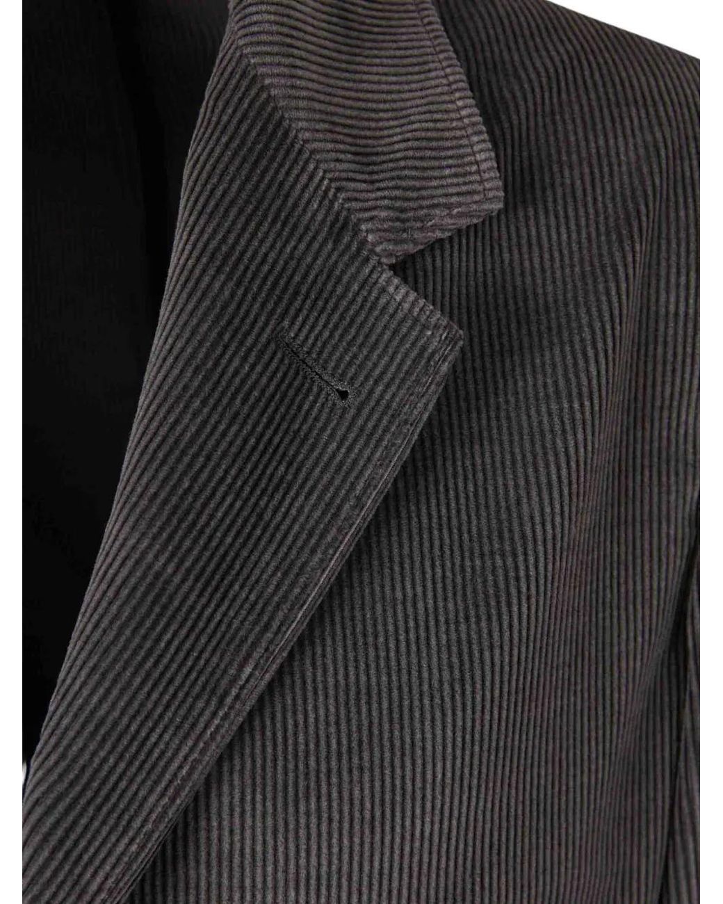 Canali Black Corduroy Blazer Jacket for men